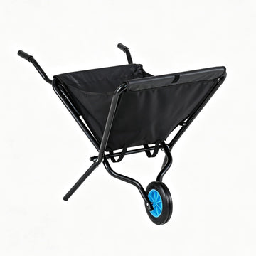 Foldable Garden Wheelbarrow, 40kg Capacity, Non-Slip Handle