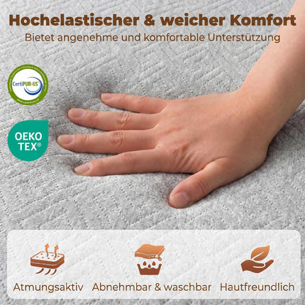 Foldable Gel Foam Mattress 90x200 cm with Washable Cover