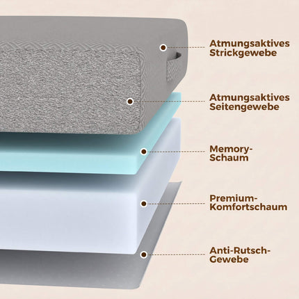 Foldable Gel Foam Mattress 90x200 cm with Washable Cover