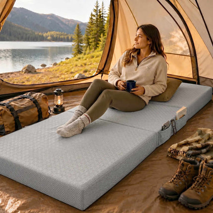 Foldable Gel Foam Mattress 90x200 cm with Washable Cover