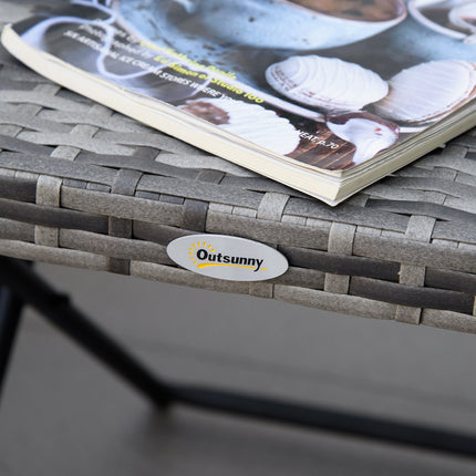 Foldable Gray Polyrattan Garden coffee table, 40x40x40 cm
