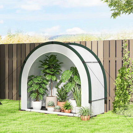 Foldable Greenhouse with PE Cover, 200 x 80 x 164 cm