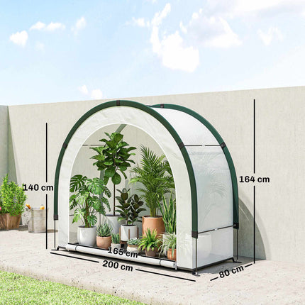 Foldable Greenhouse with PE Cover, 200 x 80 x 164 cm