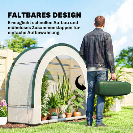 Foldable Greenhouse with PE Cover, 200 x 80 x 164 cm