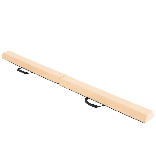 Foldable Gymnastics Balance Beam, 210 cm, Non-Slip, Beige
