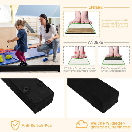 Foldable Gymnastics Balance Beam, 210cm, Non-Slip, Black