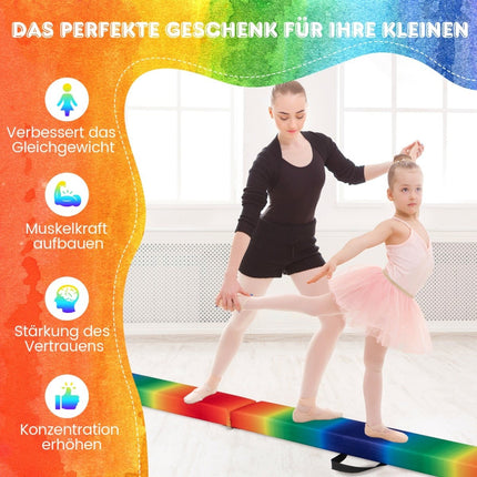 Foldable Gymnastics Balance Beam, 210cm, Suede Finish