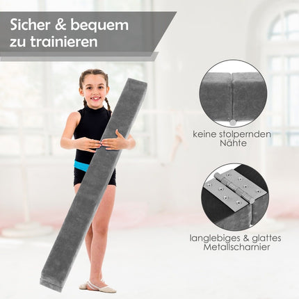 Foldable Gymnastics Balance Beam, 210cm, Suede-Like Surface