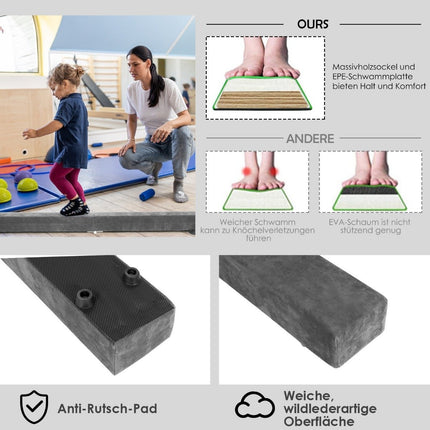 Foldable Gymnastics Balance Beam, 210cm, Suede-Like Surface