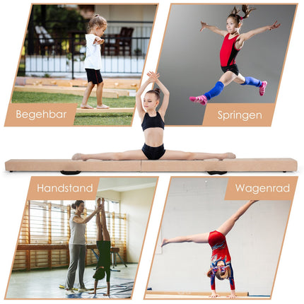 Foldable Gymnastics Balance Beam, 210cm, Suede-Like Surface