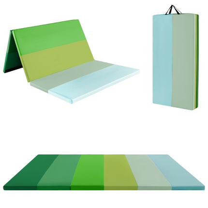 Foldable Gymnastics Mat, 180x120 cm, Green, PU Foam