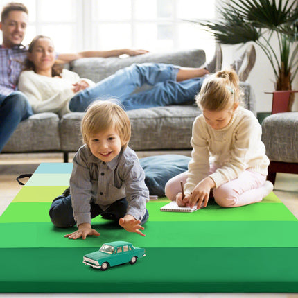 Foldable Gymnastics Mat, 180x120 cm, Green, PU Foam