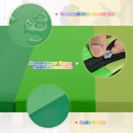 Foldable Gymnastics Mat, 180x120 cm, Green, PU Foam