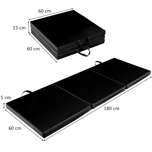 Foldable Gymnastics Mat, 183x61x5cm, Portable & Easy to Clean