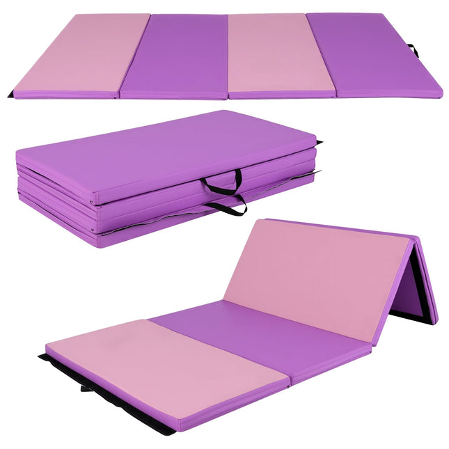 Foldable Gymnastics Mat, 240x116x5 cm, Purple/Pink