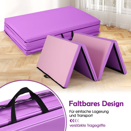 Foldable Gymnastics Mat, 240x116x5 cm, Purple/Pink