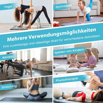 Foldable Gymnastics Mat, 300x117x5 cm, Light Blue