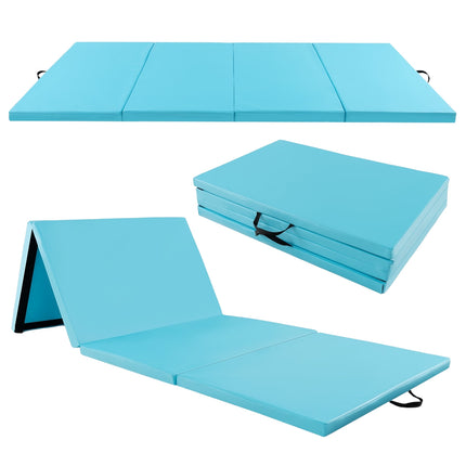 Foldable Gymnastics Mat, 300x117x5 cm, Light Blue
