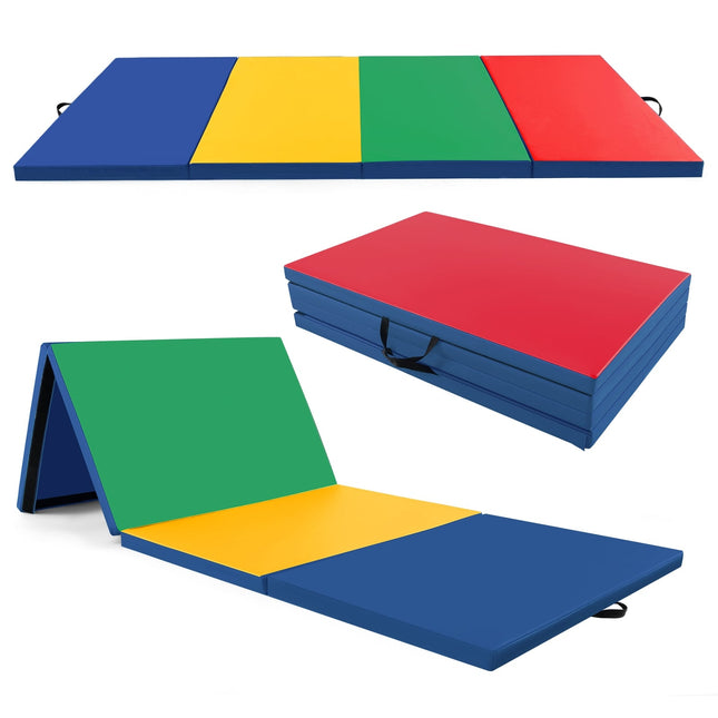 Foldable Gymnastics Mat, 300x117x5 cm, PU Leather