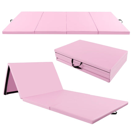 Foldable Gymnastics Mat, 300x117x5 cm, Pink, PU Cover