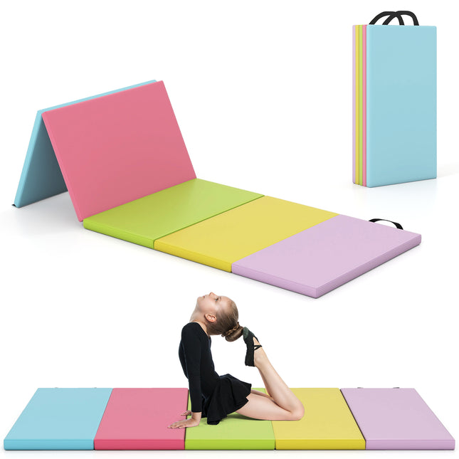 Foldable Gymnastics Mat, PU, 200x75cm, Easy Carry