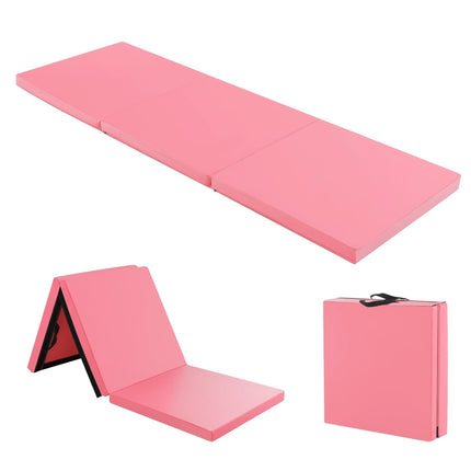 Foldable Gymnastics Mat with Handles – Pink, 180x60 cm