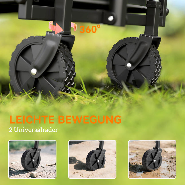Foldable Handcart with Adjustable Handle, 60kg Capacity