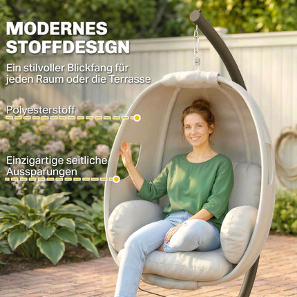 Foldable Hanging Chair with Stand, Adjustable, 120kg Capacity