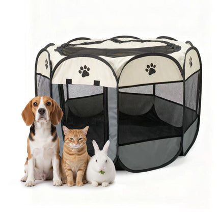 Foldable Indoor & Outdoor Pet Playpen, Weather-Resistant