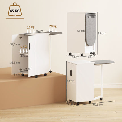 Foldable Ironing Board Cabinet with Heat-Resistant Surface