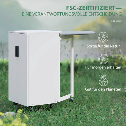 Foldable Ironing Board Cabinet with Heat-Resistant Surface