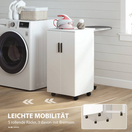 Foldable Ironing Board Cabinet with Heat-Resistant Surface