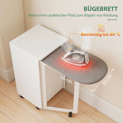 Foldable Ironing Board Cabinet with Heat-Resistant Surface