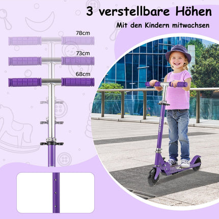 Foldable Kids Scooter with LED Wheels, Adjustable Handlebar