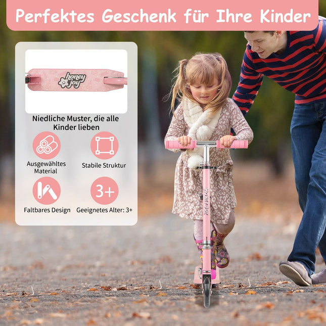 Foldable Kids Scooter with LED Wheels, Adjustable Handlebar