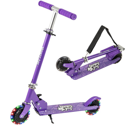 Foldable Kids Scooter with LED Wheels, Adjustable Handlebar
