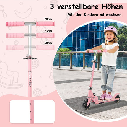 Foldable Kids Scooter with LED Wheels, Adjustable Handlebar