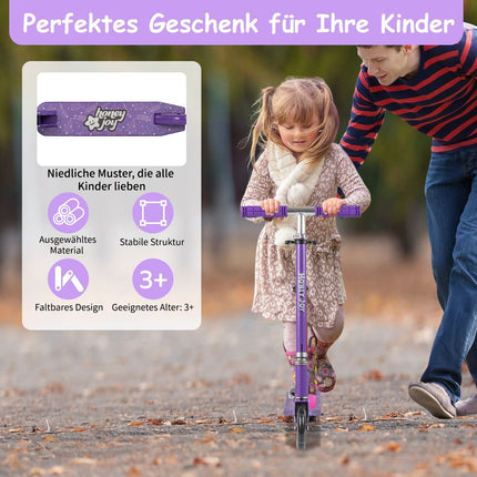 Foldable Kids Scooter with LED Wheels, Adjustable Handlebar