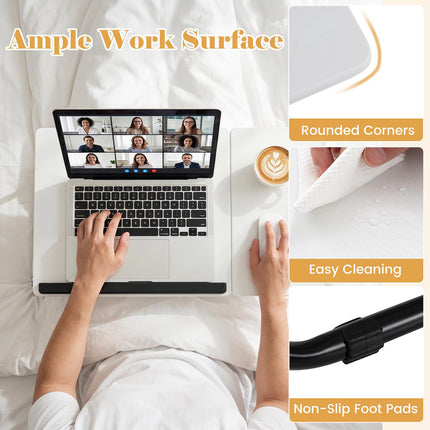 Foldable Laptop Table with Adjustable Angles, MDF & Metal