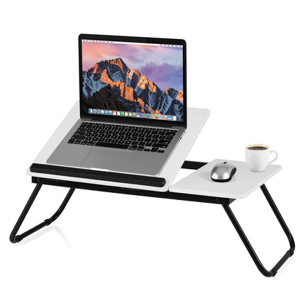 Foldable Laptop Table with Adjustable Angles, MDF & Metal