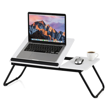 Foldable Laptop Table with Adjustable Angles, MDF & Metal