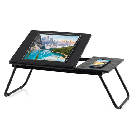 Foldable Laptop Table with Adjustable Angles, MDF & Metal