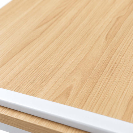Foldable Laptop Tray for Bed and Sofa with Mouse Tray – Wood Effect, White