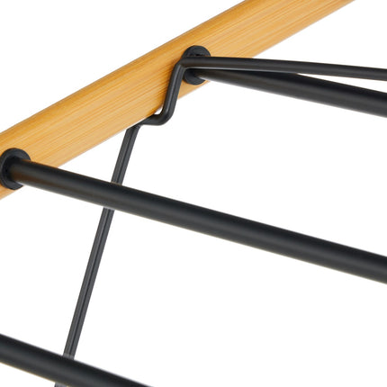 Foldable Laundry Rack – Bamboo & Metal, Winged Design