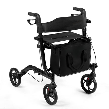 Foldable Lightweight Aluminium Rollator, Adjustable Height