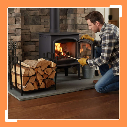 Foldable Metal Log Holder – Space-Saving Firewood Storage