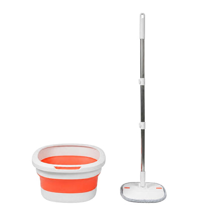 Foldable Mop Set with Microfibre Pads and Wringing System