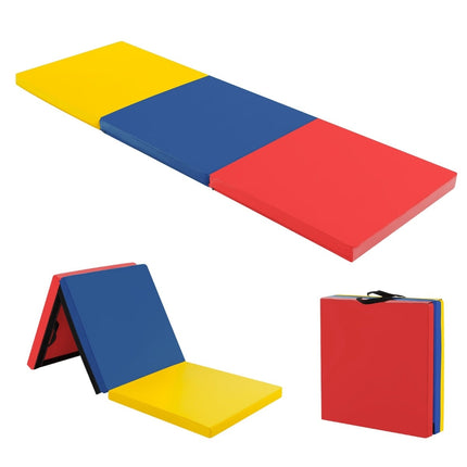 Foldable Non-Slip Gymnastics Mat with Handles, 180x60 cm