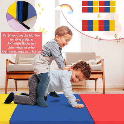 Foldable Non-Slip Gymnastics Mat with Handles, 180x60 cm