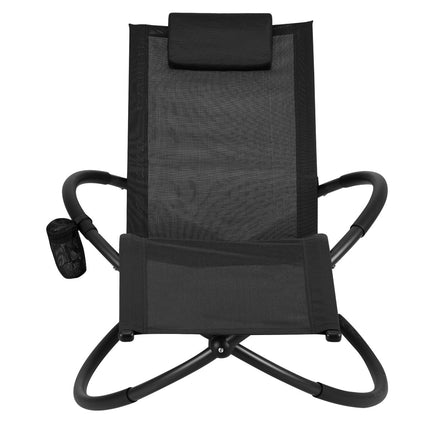 Foldable Outdoor Rocking Recliner, Cup Holder, 180 kg